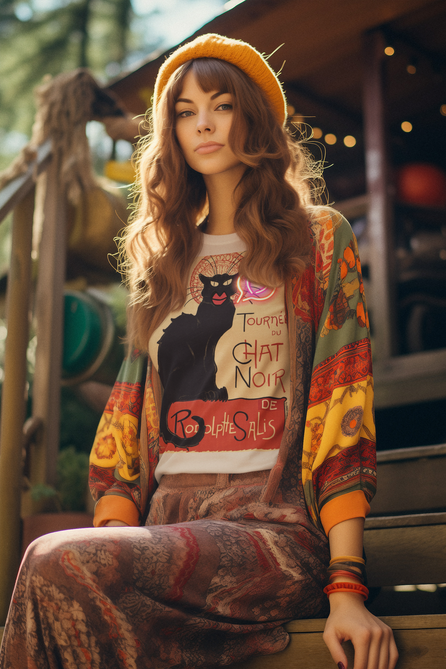 Tournée du Chat Noir unisex T-Shirt: Neon Love Edition