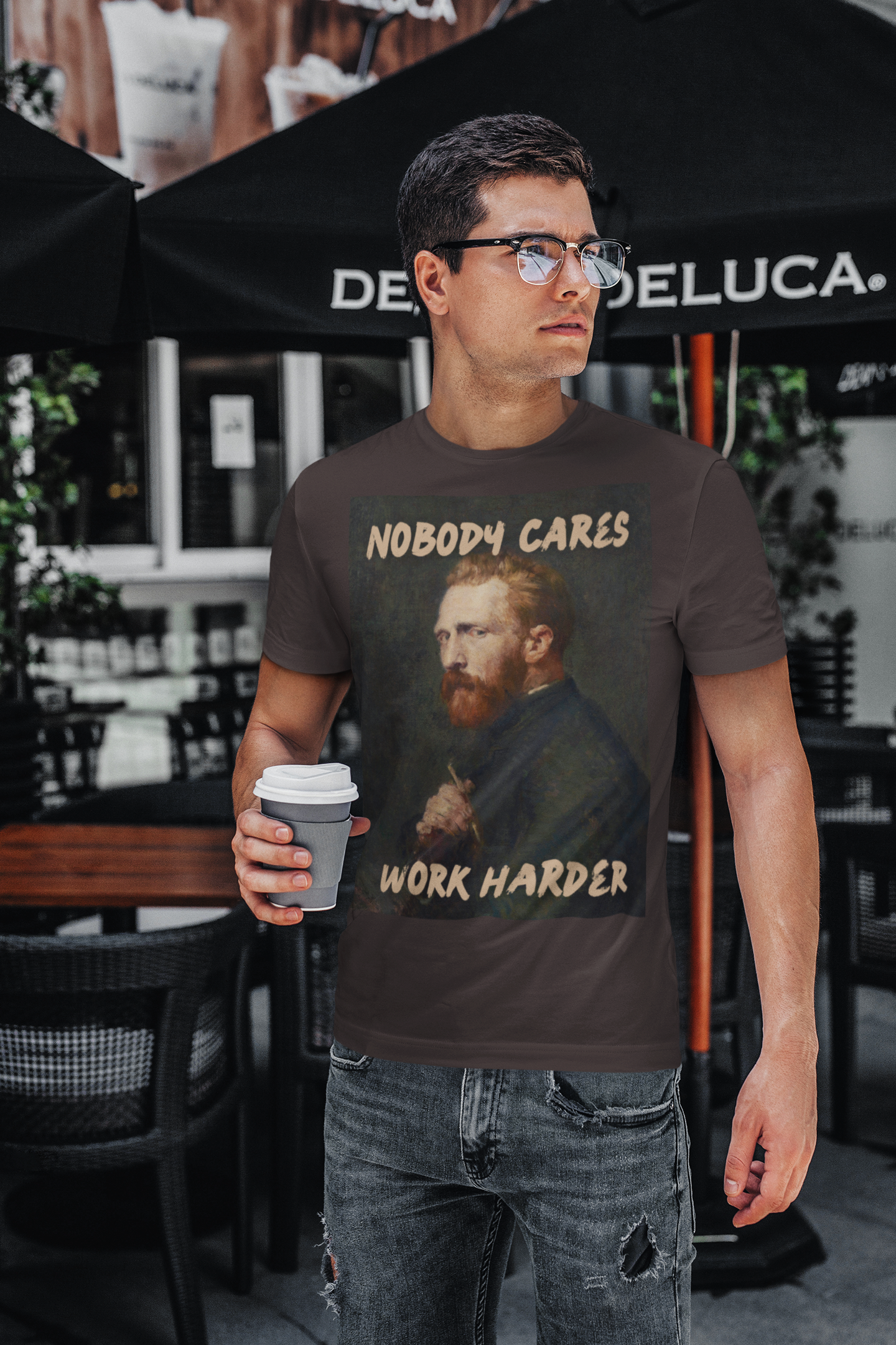 Van Gogh unisex T-Shirt: “Nobody Cares, Work Harder” Edition