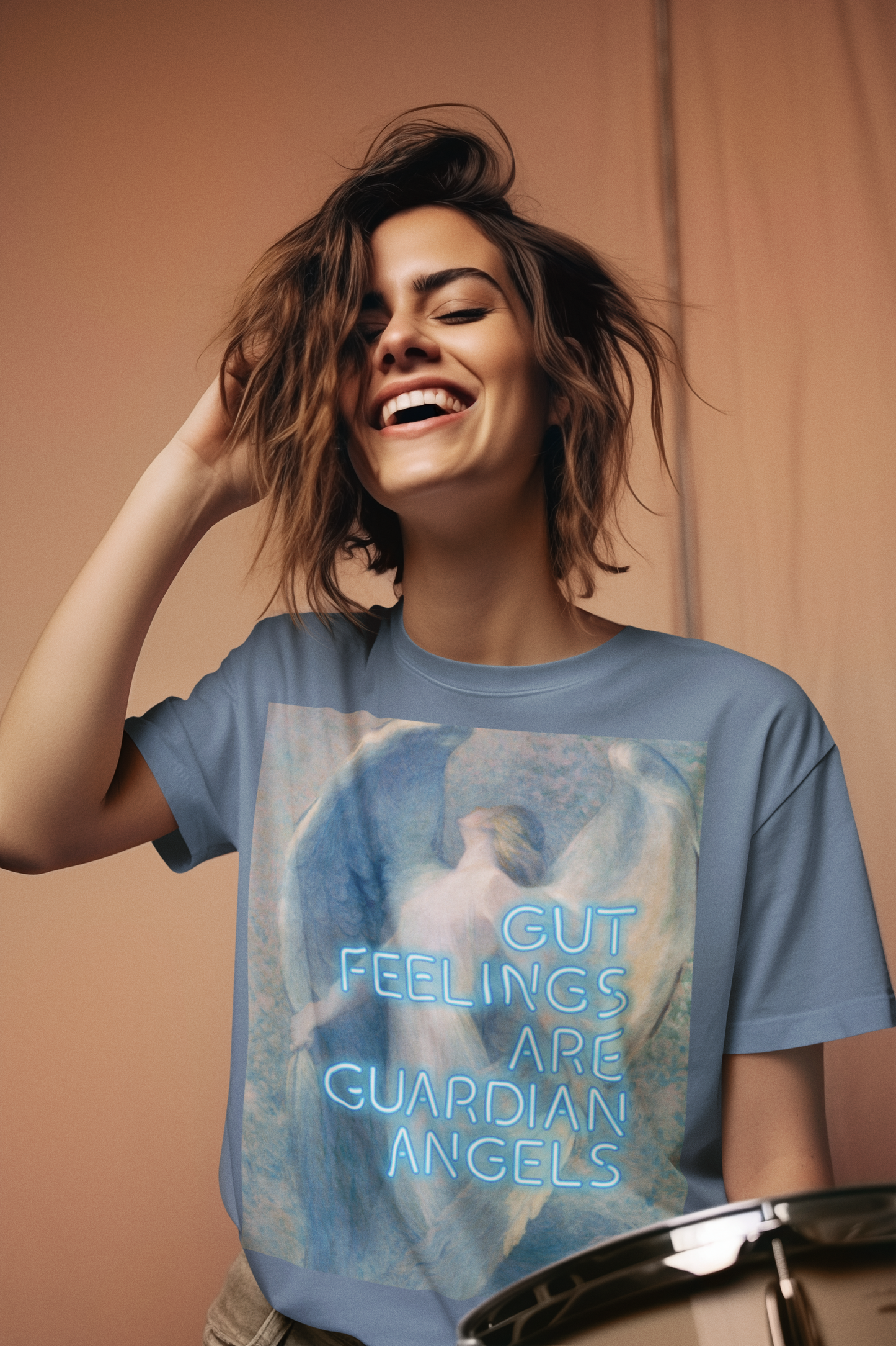 The Angel unisex T-Shirt: "Gut Feelings Are Guardian Angels" Edition