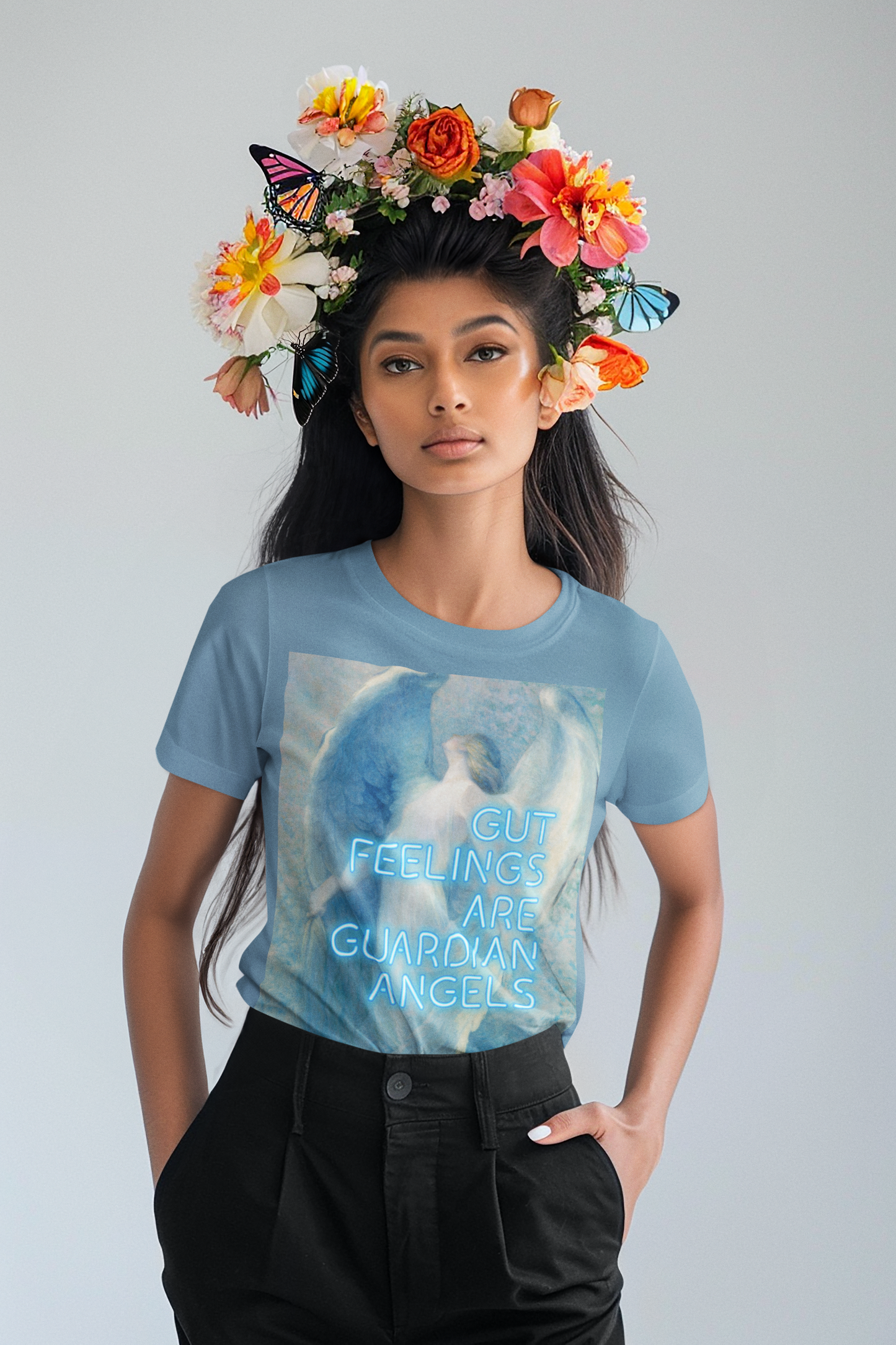 The Angel unisex T-Shirt: "Gut Feelings Are Guardian Angels" Edition