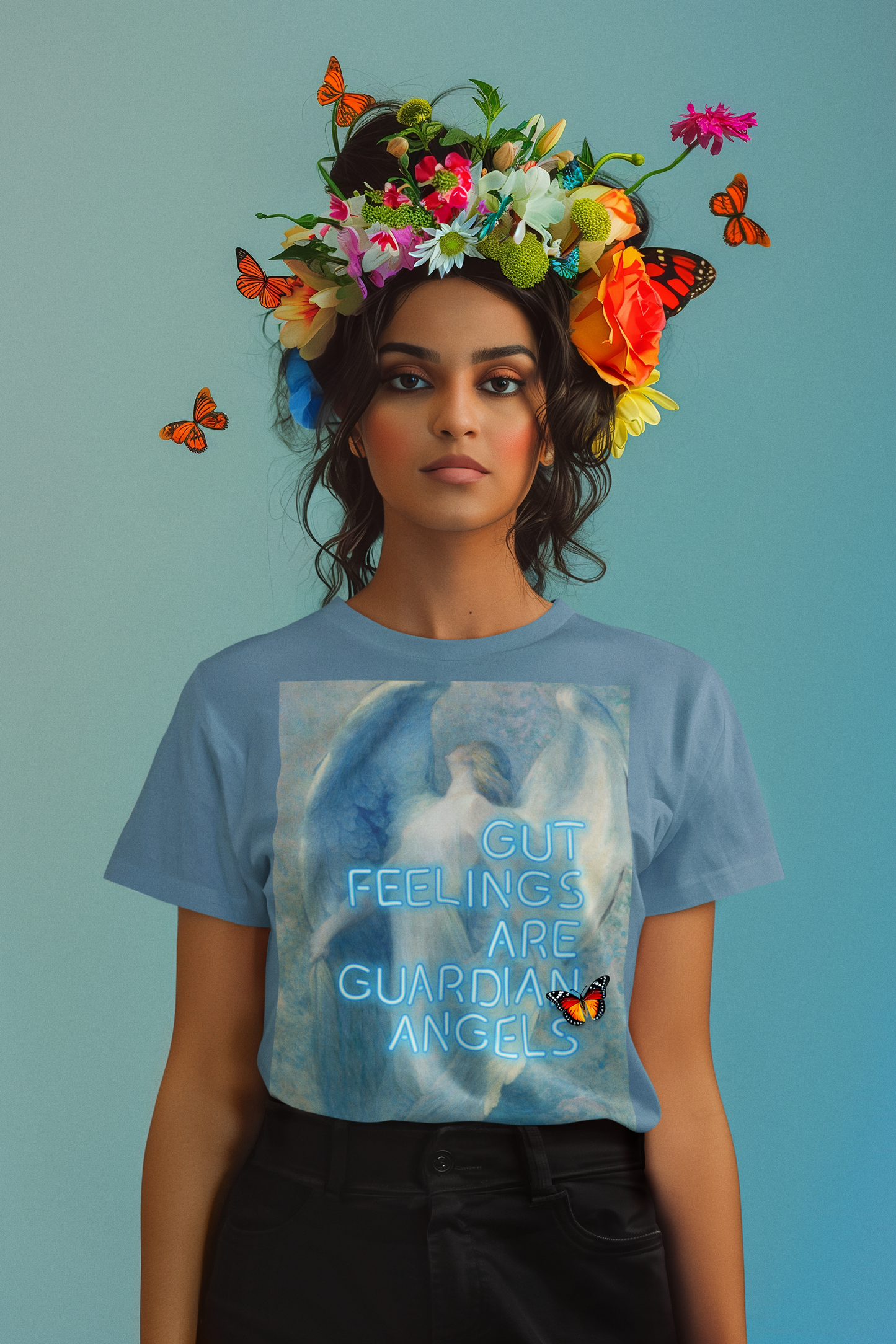 The Angel unisex T-Shirt: "Gut Feelings Are Guardian Angels" Edition