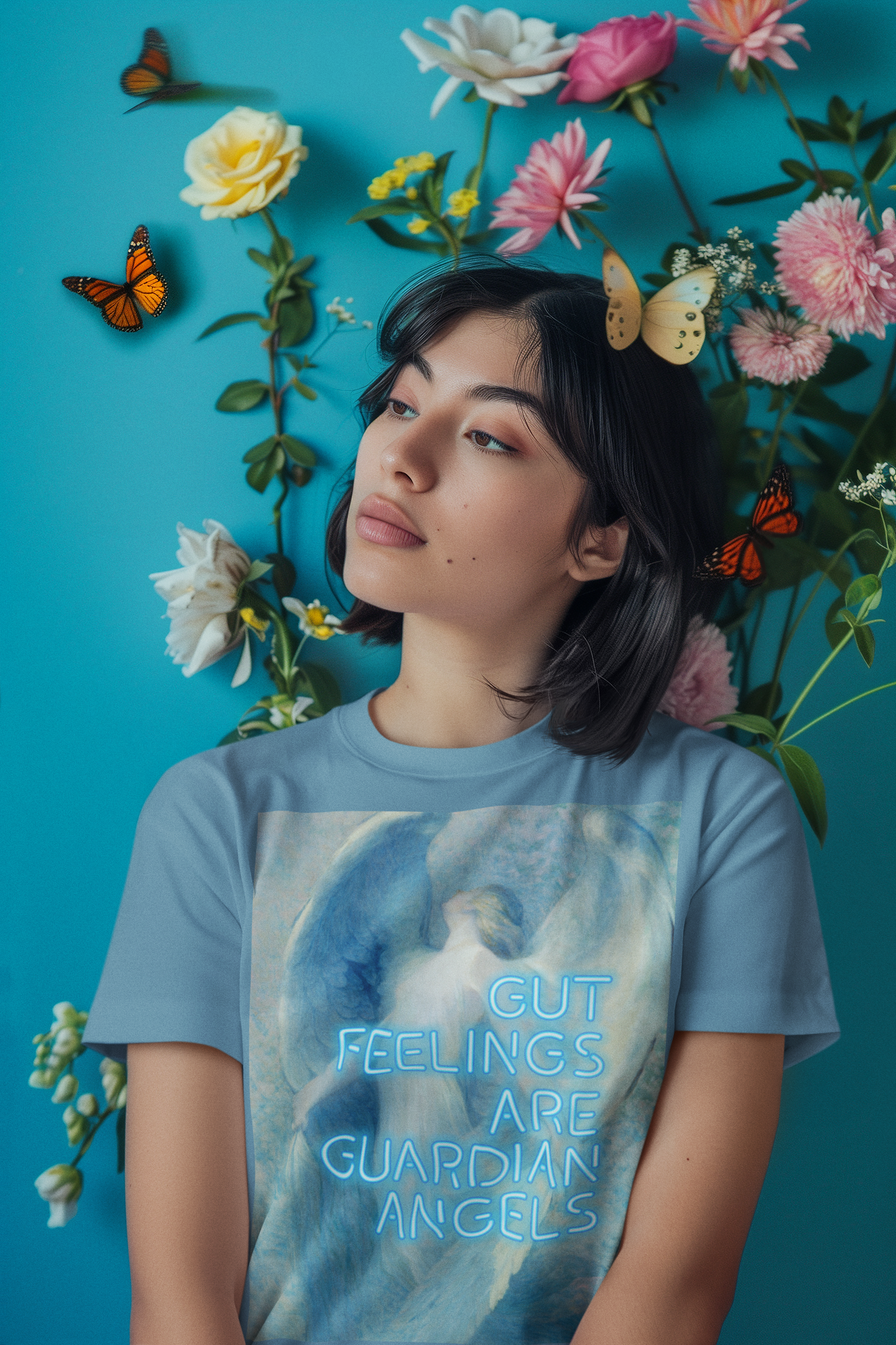 The Angel unisex T-Shirt: "Gut Feelings Are Guardian Angels" Edition