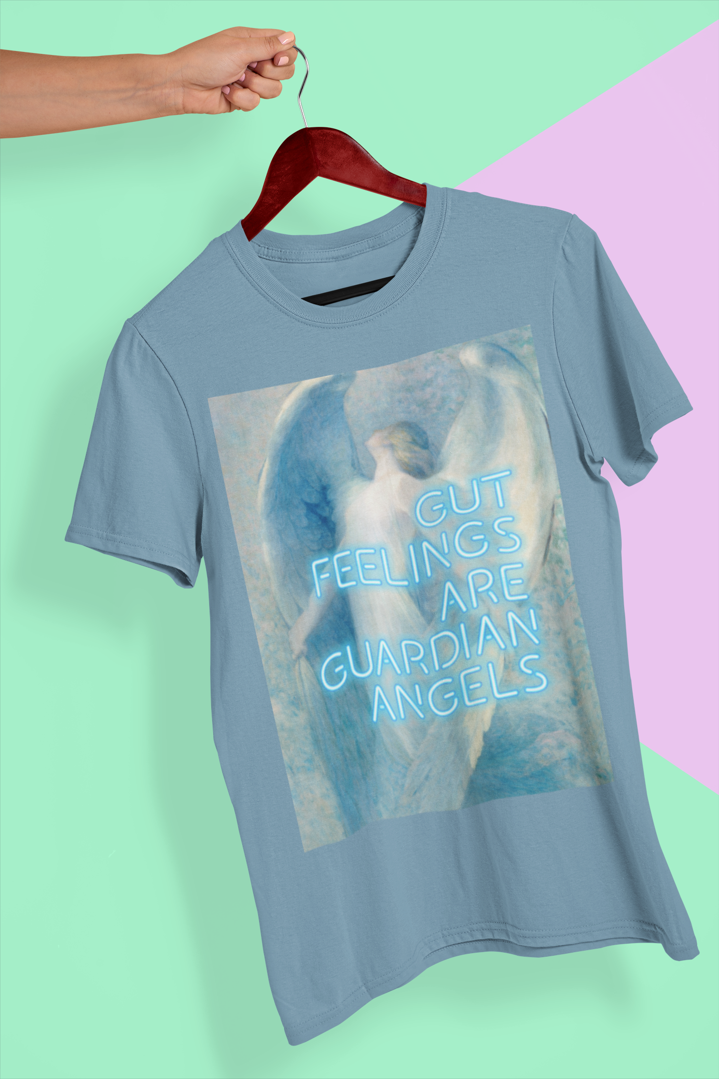 The Angel unisex T-Shirt: "Gut Feelings Are Guardian Angels" Edition