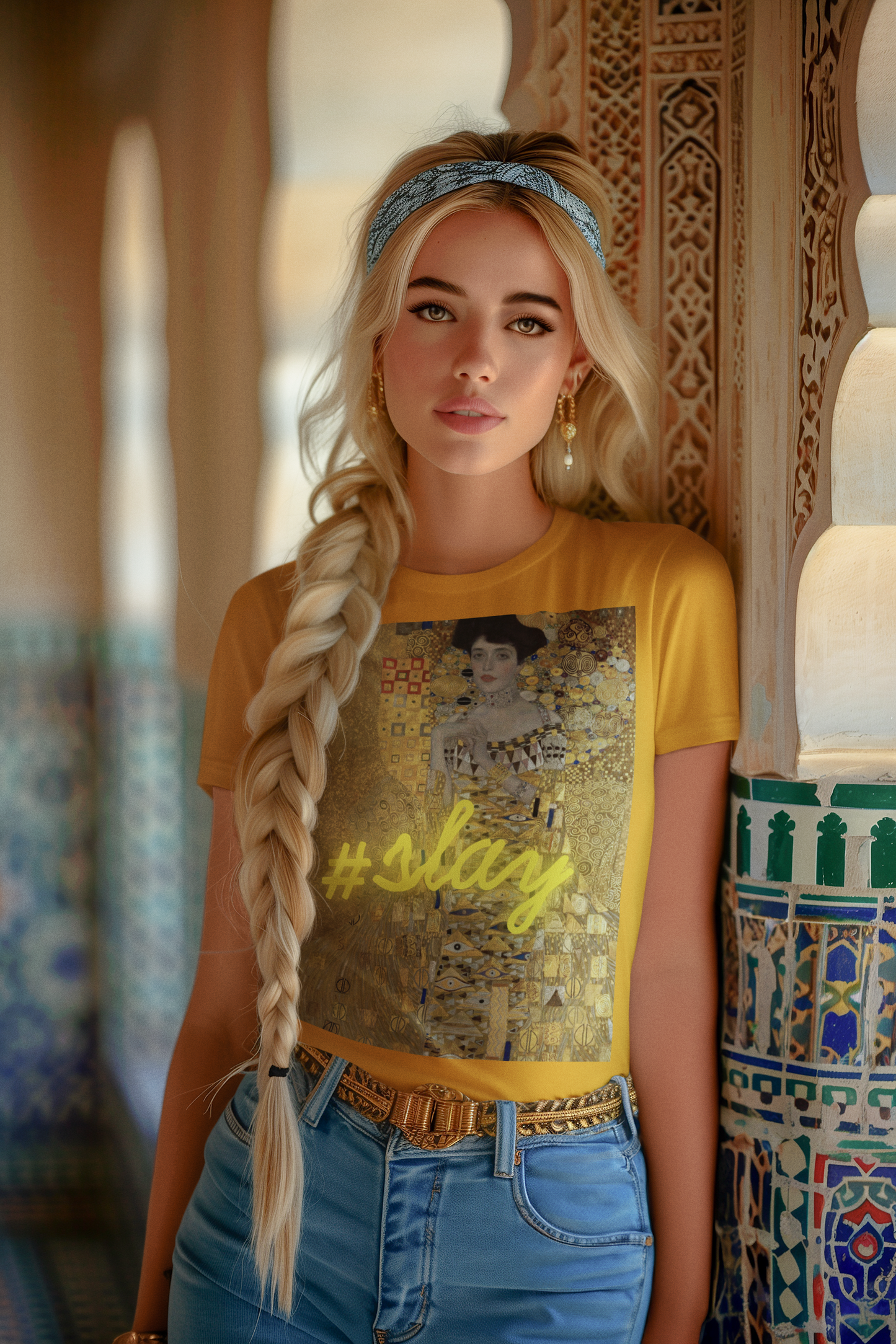 Gustav Klimt’s Portrait of Adele Bloch-Bauer I unisex T-Shirt: #Slay Edition