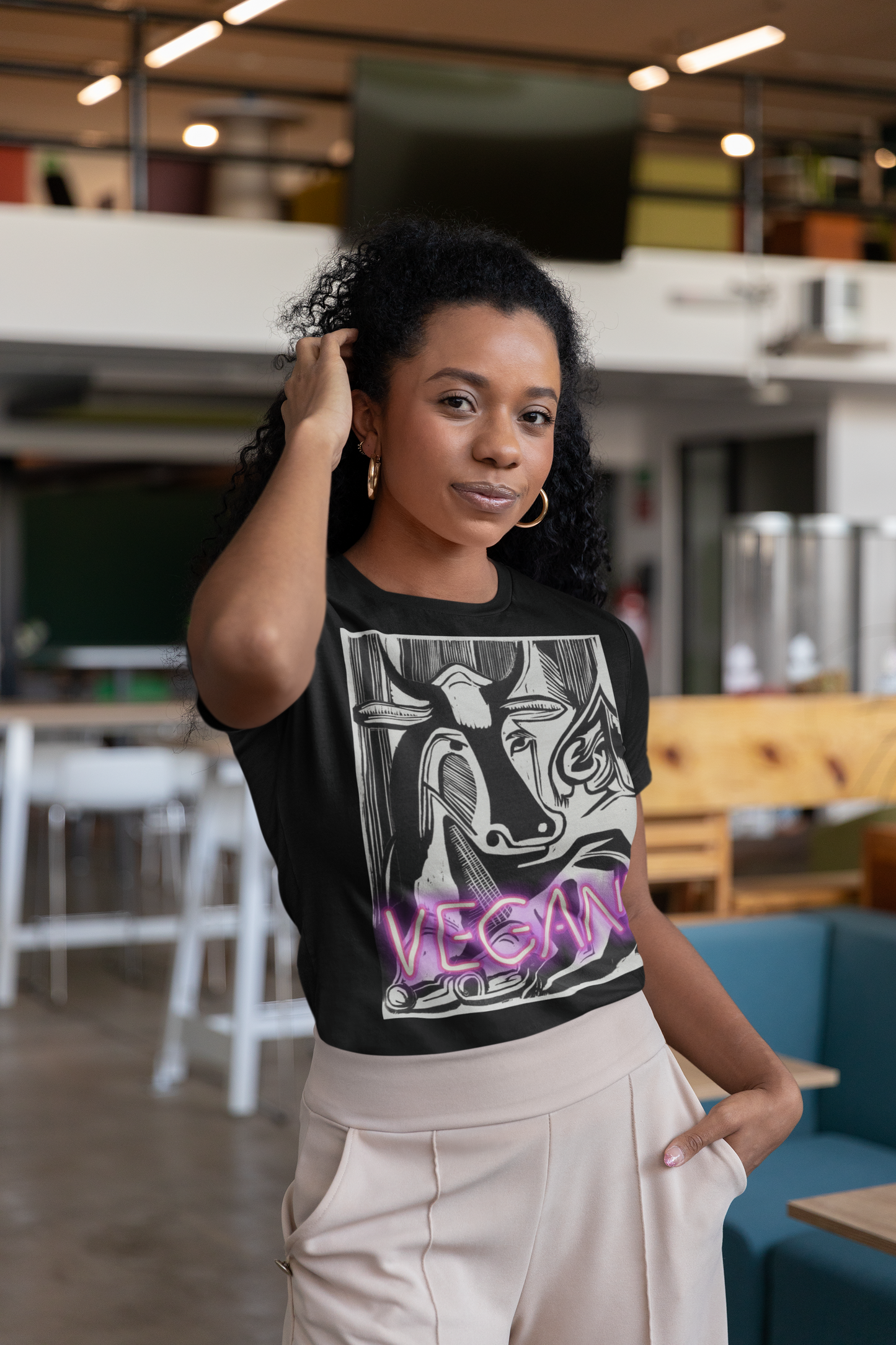 The Large Cow Laying Down T-Shirt – Kirchner - Vegan! Neon Edition