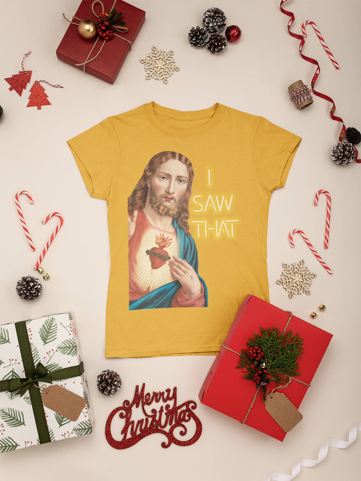 Heart of Jesus Unisex T-Shirt – ‘I Saw That’ Edition