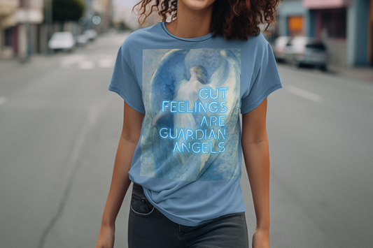 Trust Your Gut in Style: The Angel T-Shirt Featuring William Baxter Closson’s Masterpiece