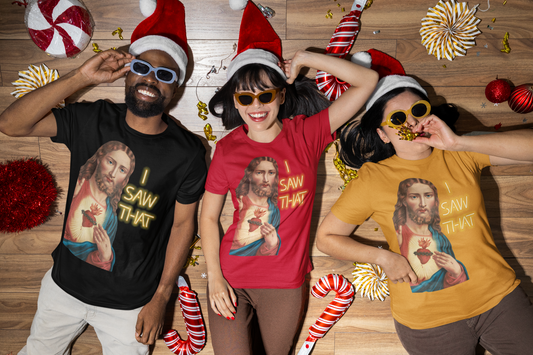 Heart of Jesus T-Shirt: ‘I Saw That’ Edition – Now Available in Bold New Colours!