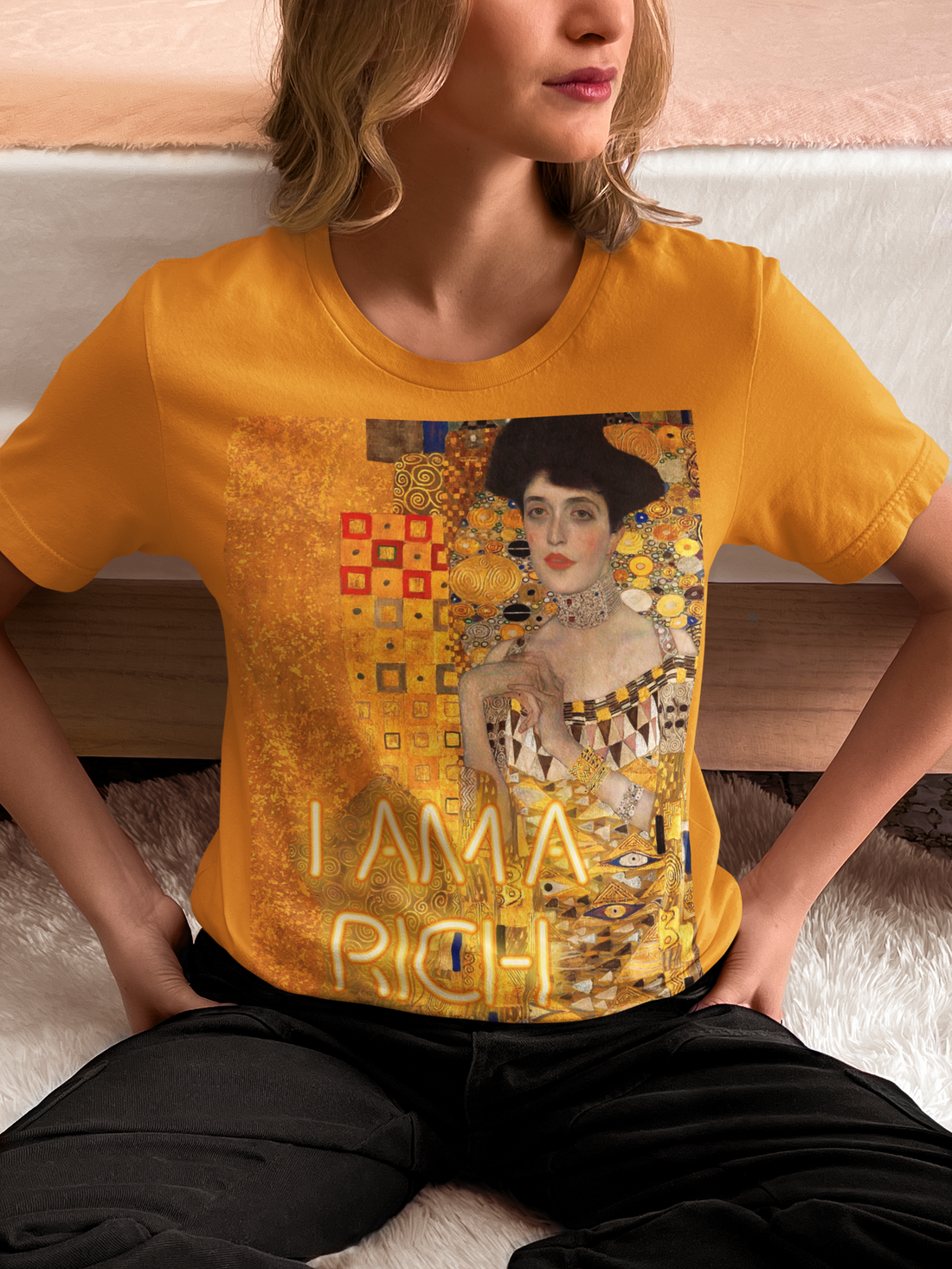 Portrait of Adele Bloch-Bauer: Reimagining Klimt’s Iconic Masterpiece in Wearable Art