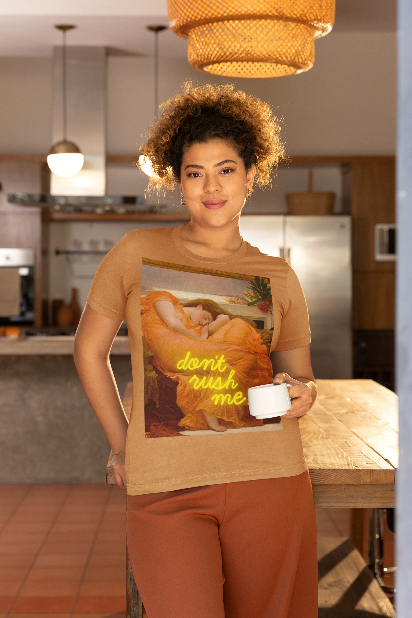 Flaming June unisex T-Shirt: “Don’t Rush Me” Edition