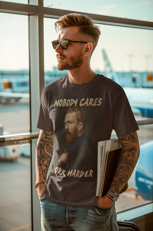 Van Gogh unisex T-Shirt: “Nobody Cares, Work Harder” Edition