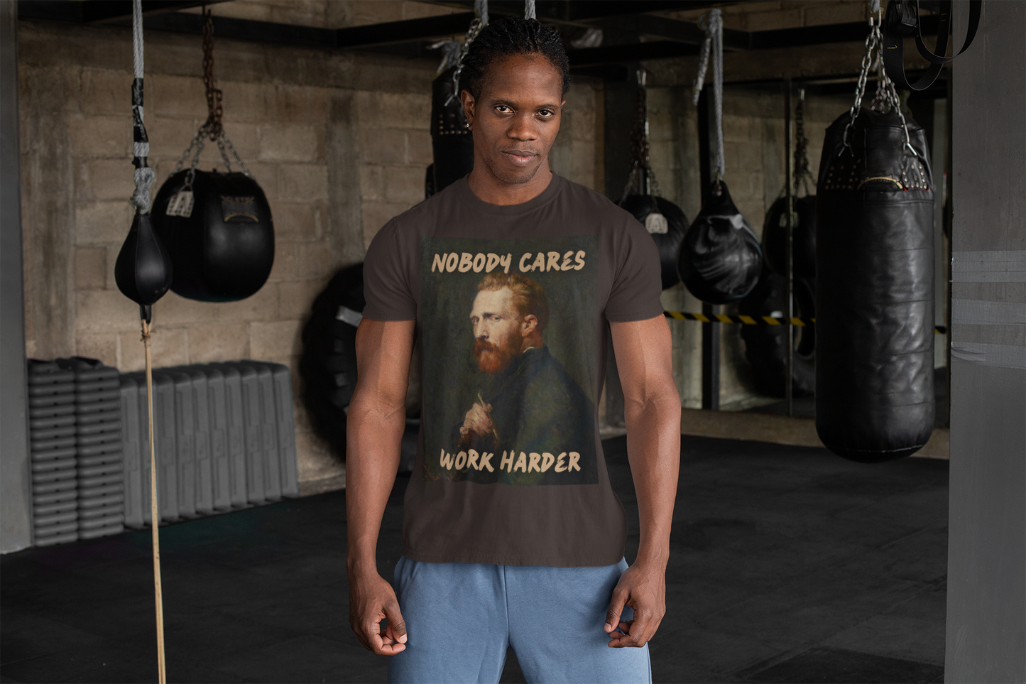 Van Gogh unisex T-Shirt: “Nobody Cares, Work Harder” Edition