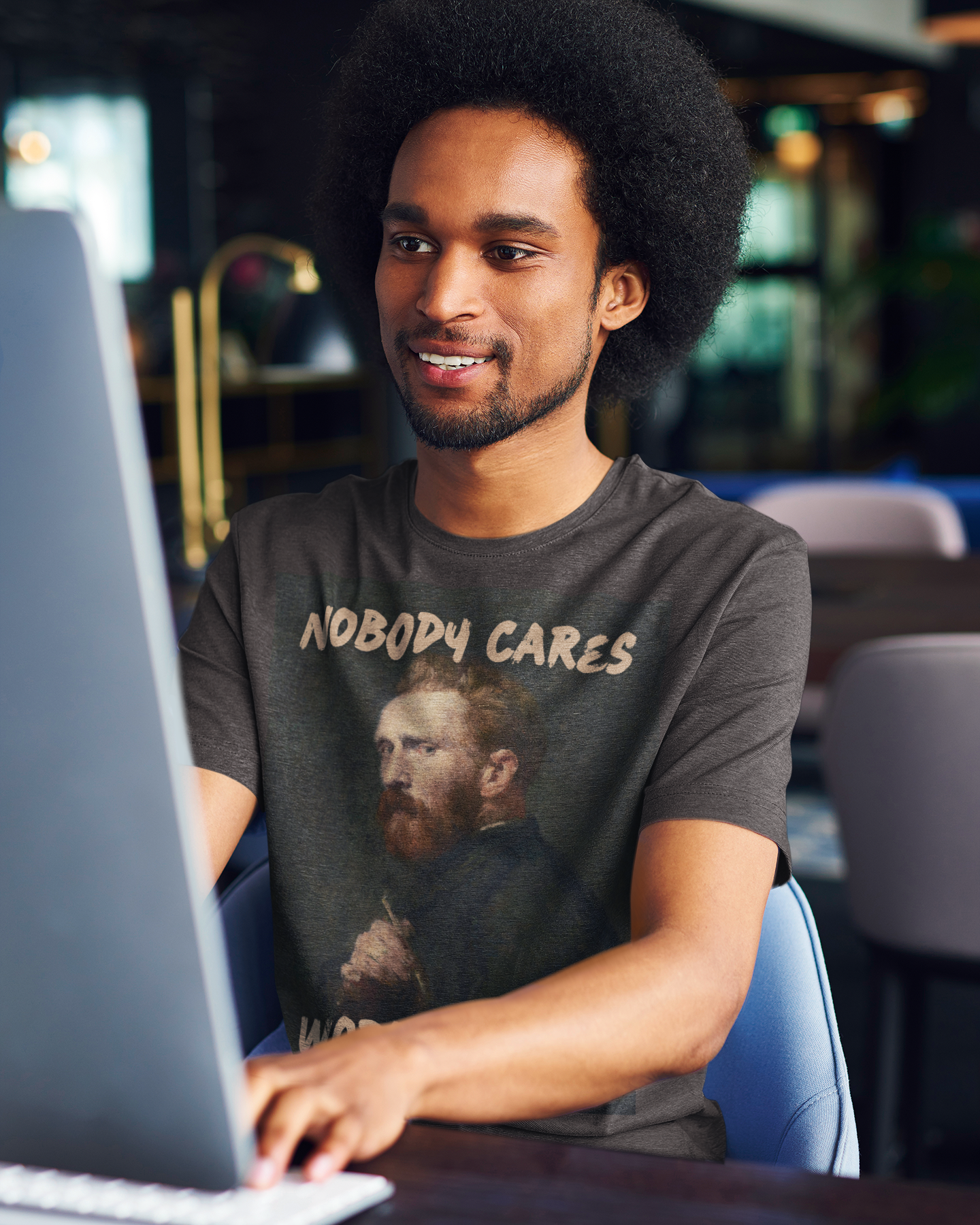 Van Gogh unisex T-Shirt: “Nobody Cares, Work Harder” Edition