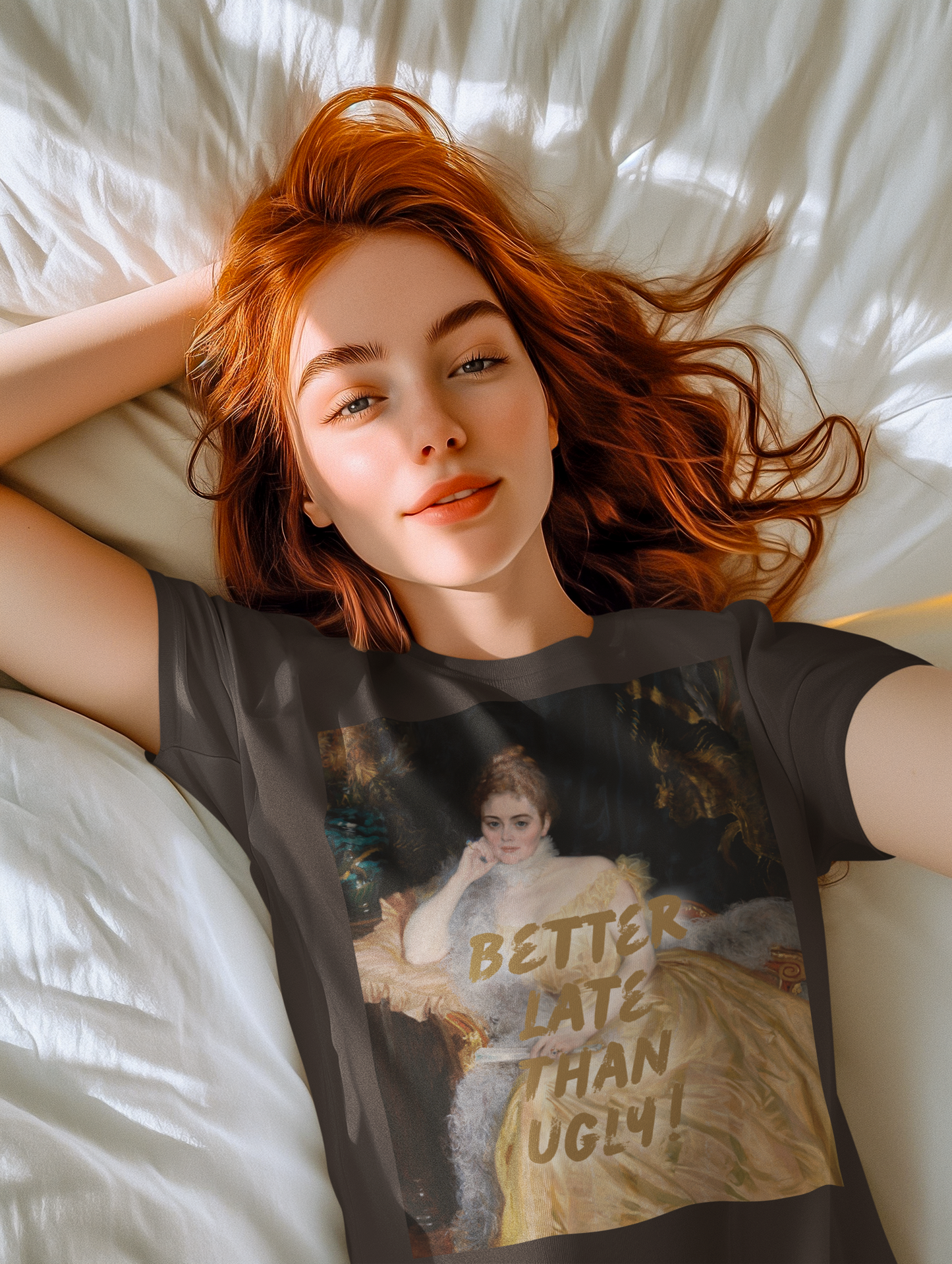 Mrs. Alice Von Hartman unisex T-Shirt: “Better Late Than Ugly”