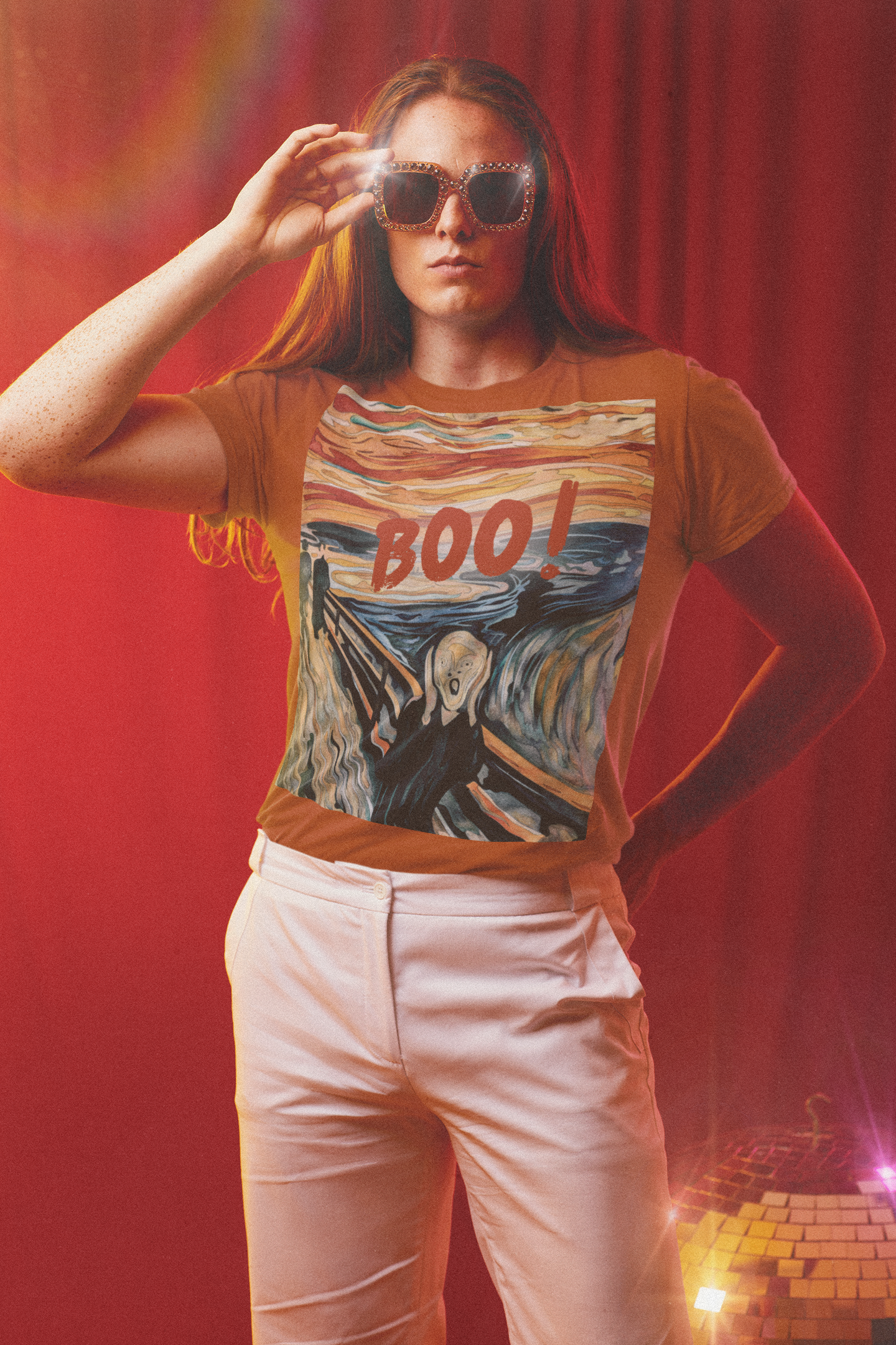 "BOO!" Scream unisex T-Shirt – Edvard Munch’s Iconic Painting Meets Bold Expression