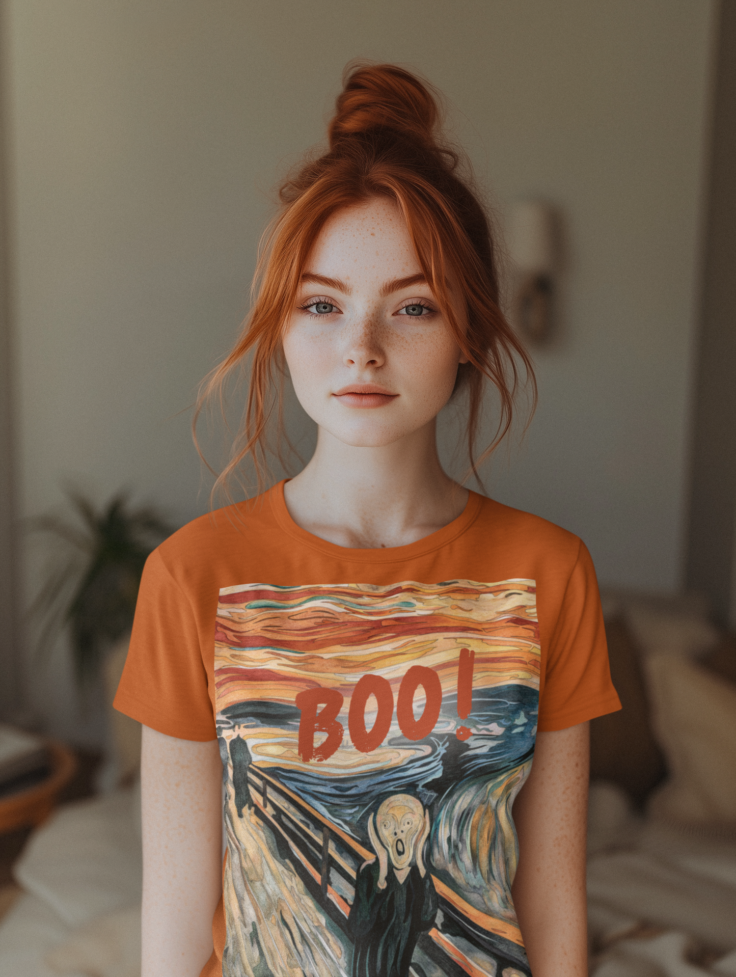 "BOO!" Scream unisex T-Shirt – Edvard Munch’s Iconic Painting Meets Bold Expression