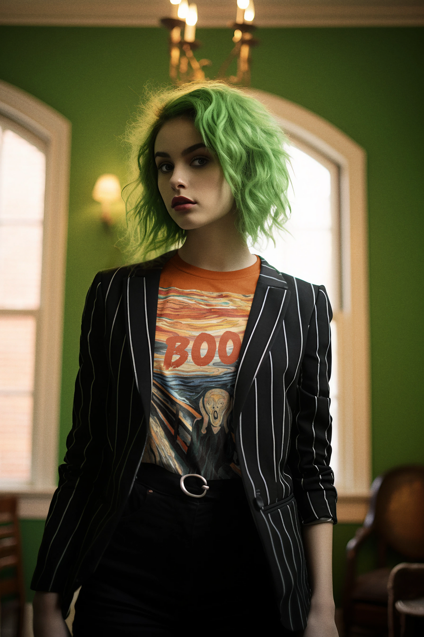 "BOO!" Scream unisex T-Shirt – Edvard Munch’s Iconic Painting Meets Bold Expression