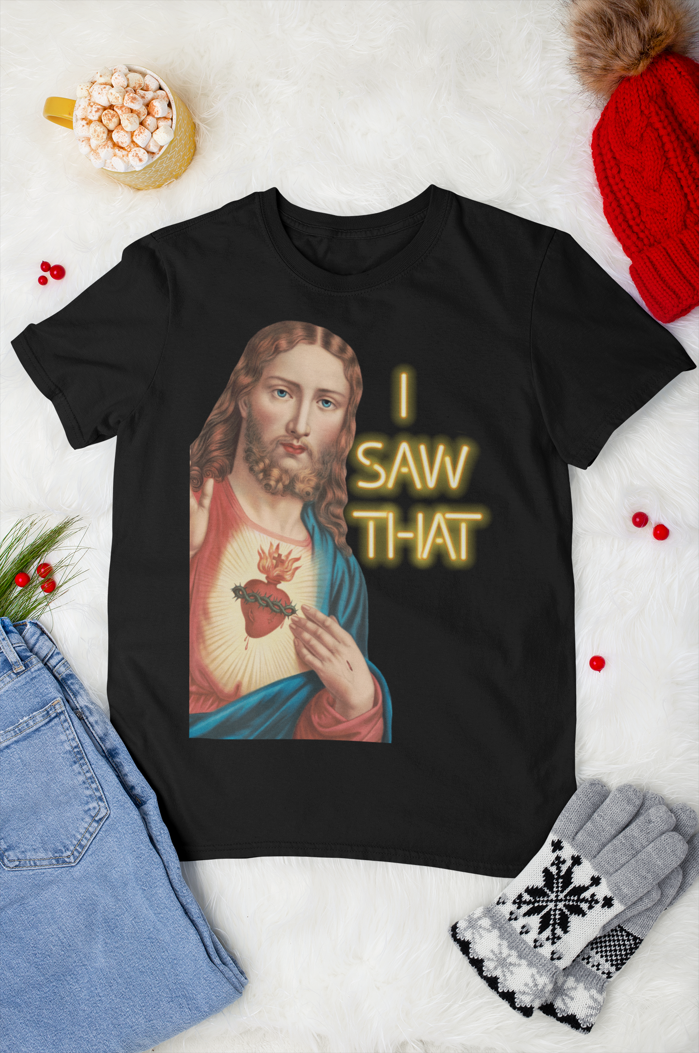 Heart of Jesus Unisex T-Shirt – ‘I Saw That’ Edition