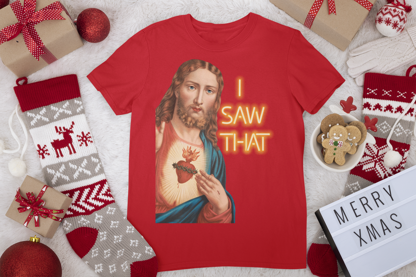Heart of Jesus Unisex T-Shirt – ‘I Saw That’ Edition